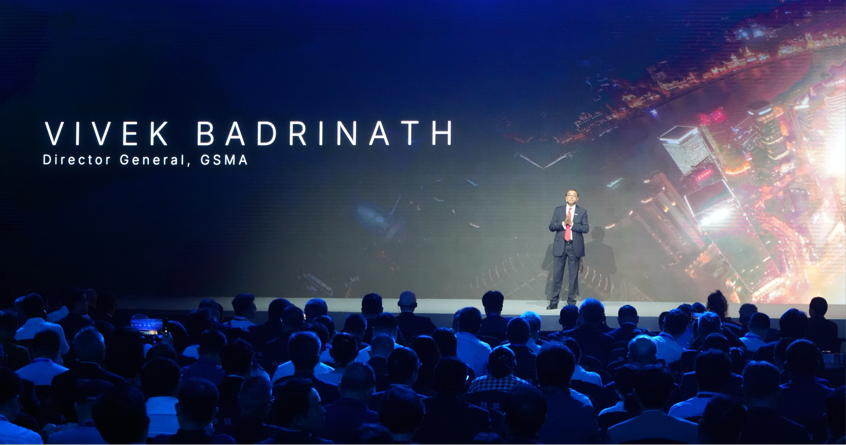 GSMA会长白德伟（Vivek Badrinath）现场发言。人民网 严小晶摄