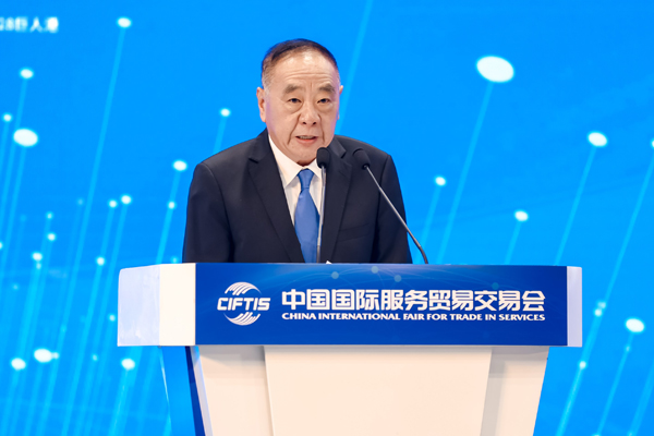 全国政协参政议政人才库特聘专家、商务部原副部长陈健发言。主办方供图