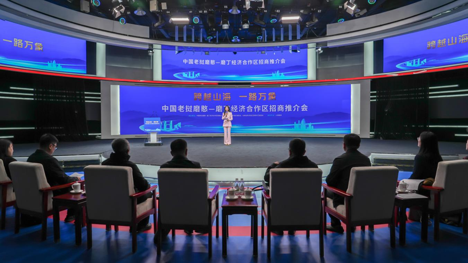 磨憨—磨丁经济合作区“跨越山海·一路万象”招商推介会现场。