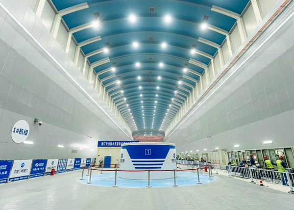 浙江天台抽水蓄能电站首台机组并网发电。受访者供图