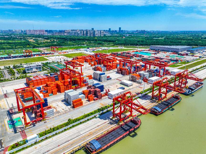 全流程自动化作业集装箱港口——龙拱港。人民网记者 王天乐摄