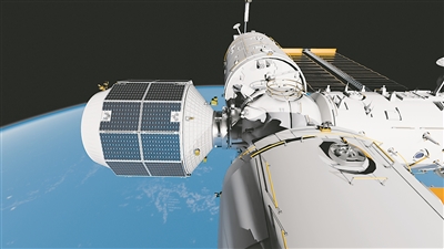 轻舟货运飞船效果图。中国科学院微小卫星创新研究院供图